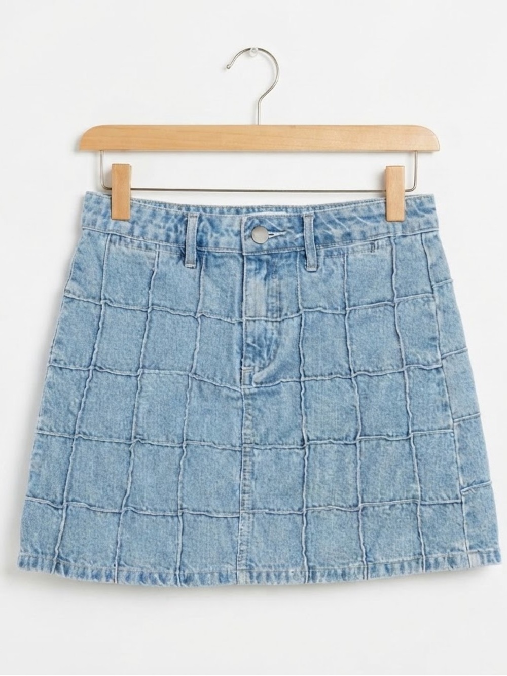 Forever 21 Denim Patchwork Mini Skirt XS